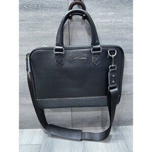 Robert Graham Black Leather Laptop, Ipad, Briefcase Bag ACADIA Style#RG109172